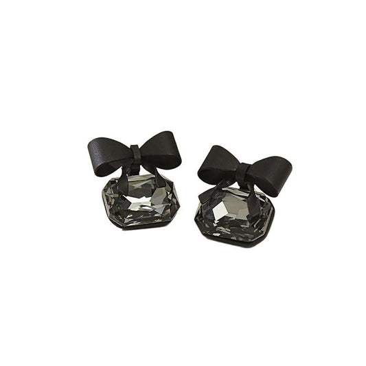 Bow Knot Black Cubic Earrings