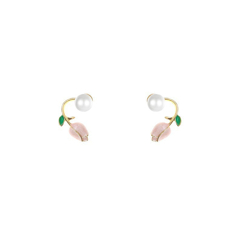Pink Flower Earrings
