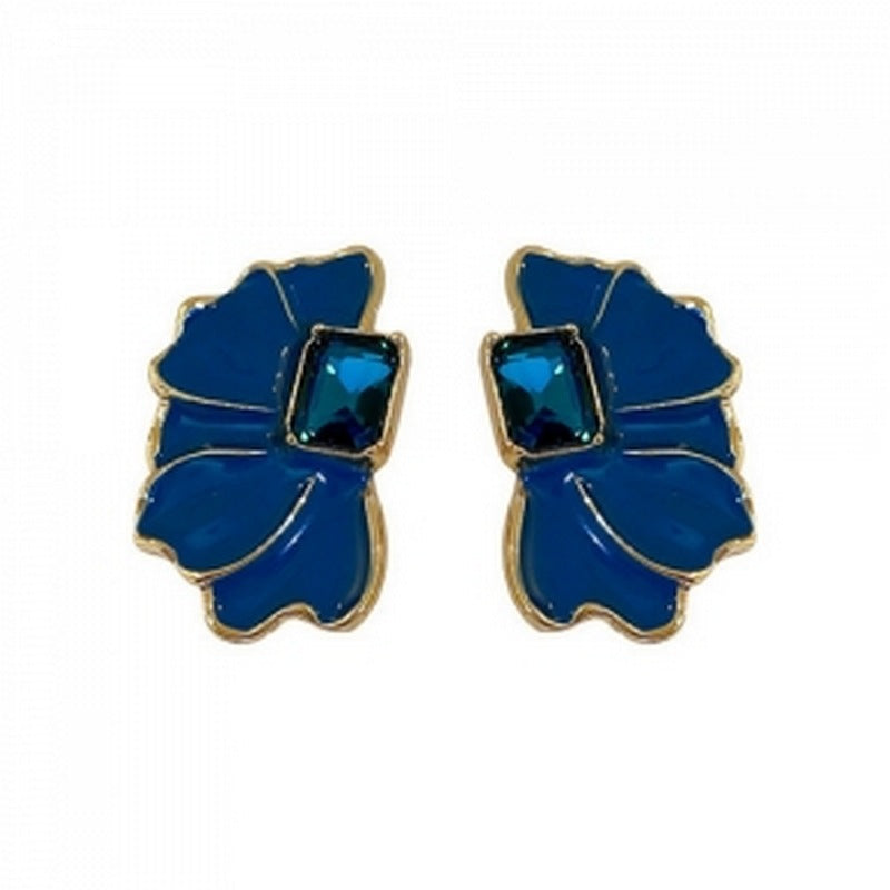 Blue Flower Temperament Earrings