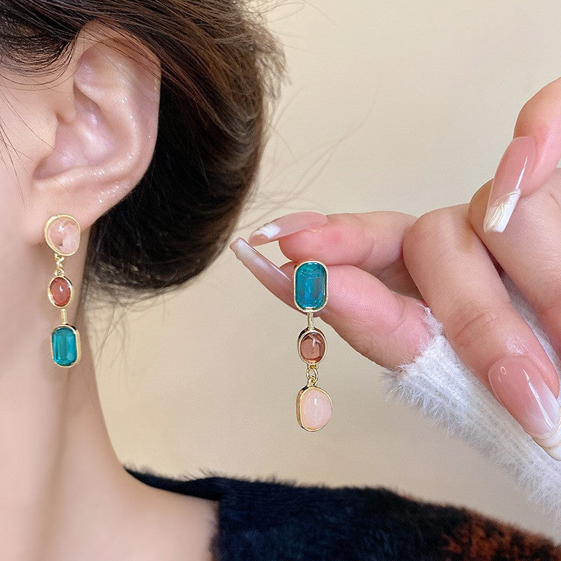 Asymmetric Colored Earrings