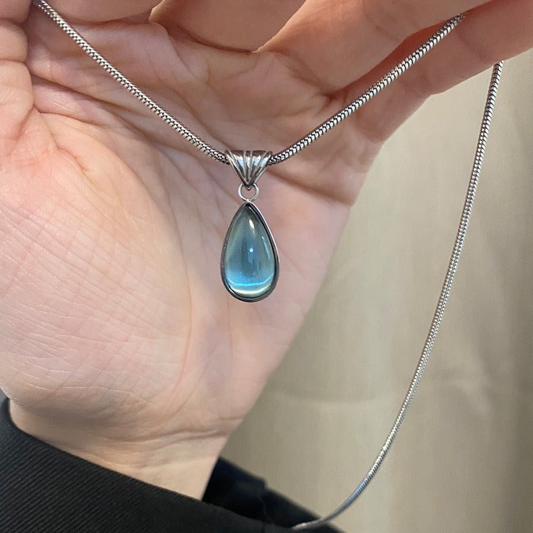 Moonlight Stone Sea Blue Necklace