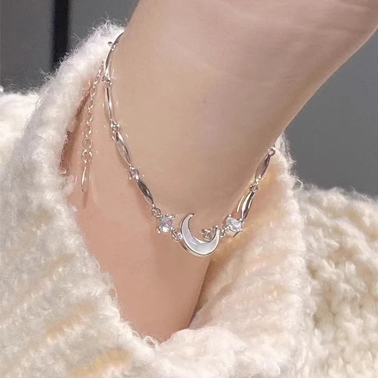 Star Moon Silver Bracelet