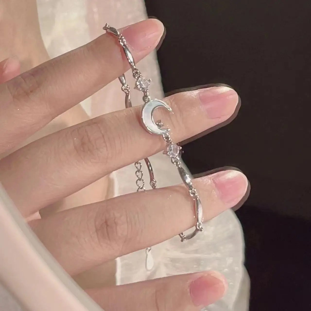 Star Moon Silver Bracelet