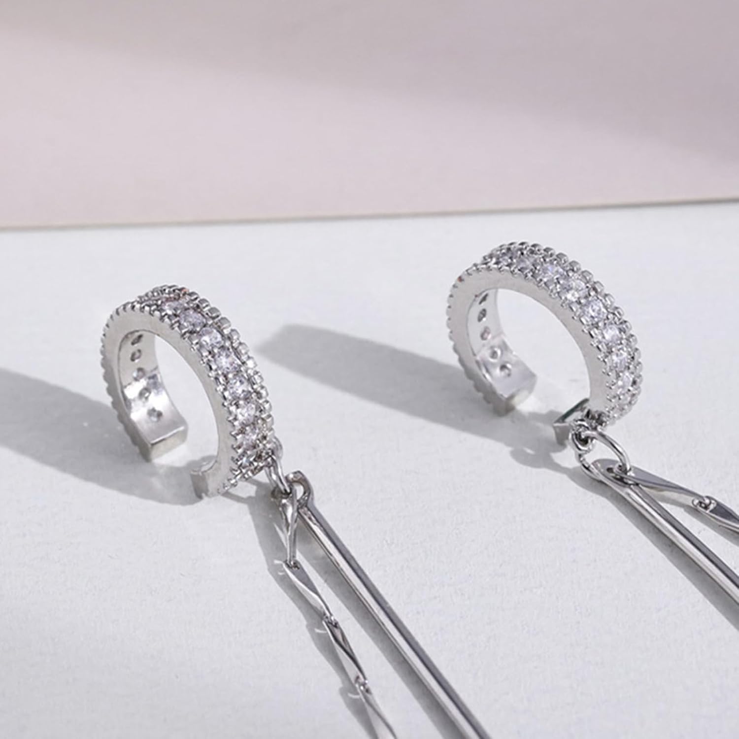 Silver Long Tassel Earrings