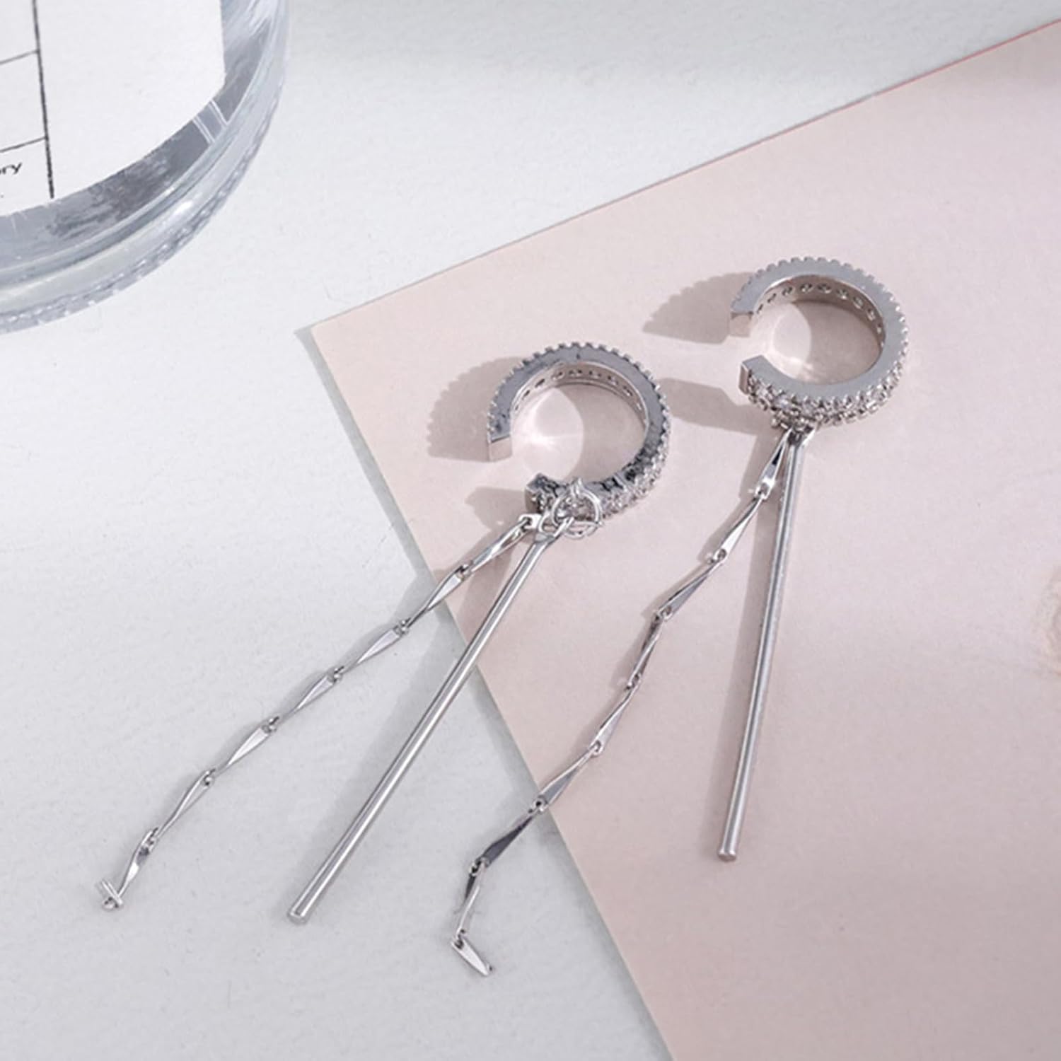 Silver Long Tassel Earrings