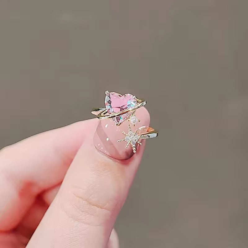 Pink Diamond Heart Ring