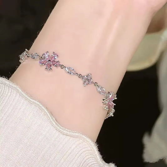 Hot pink Flower Bracelet