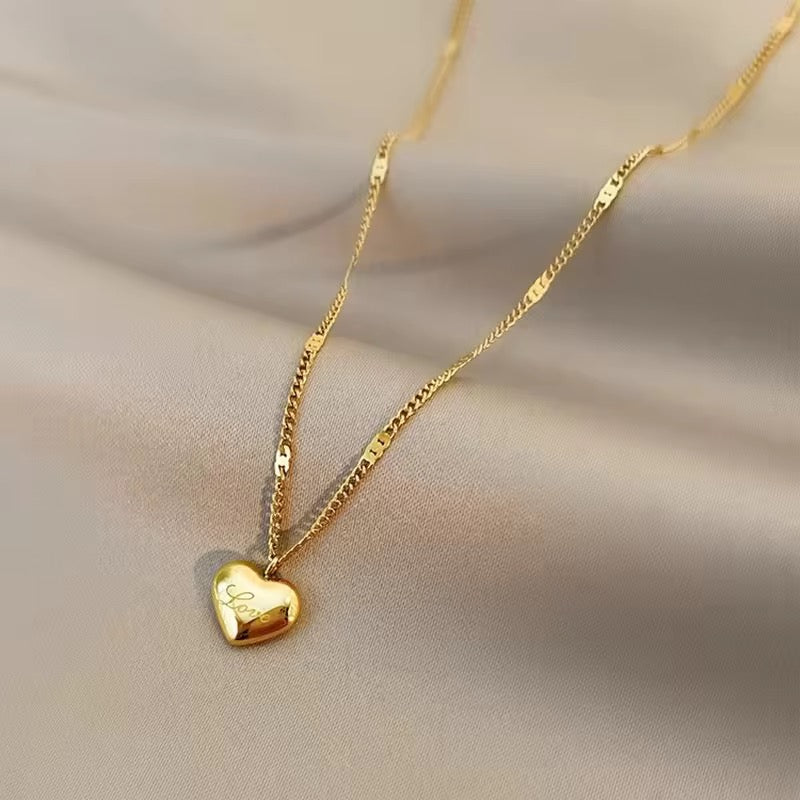 Dainty Puffy Heart Necklace
