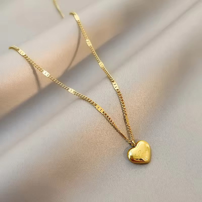 Dainty Puffy Heart Necklace
