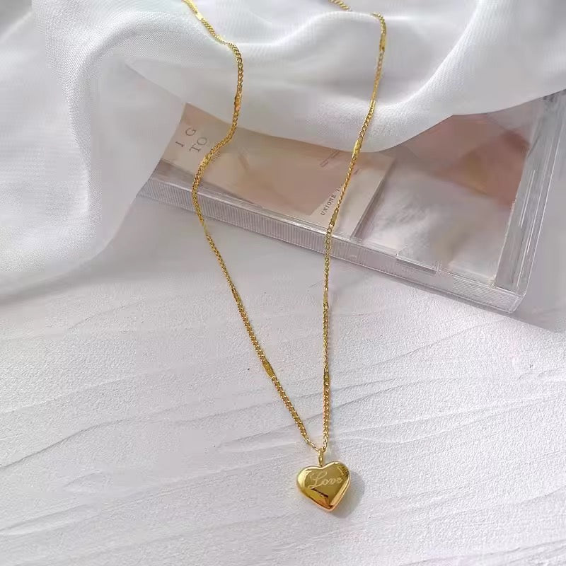 Dainty Puffy Heart Necklace