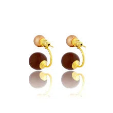 Coffee Color Pearl Earrings