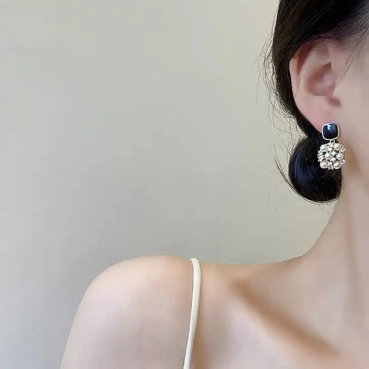 Delicate Cubic Pearl Earrings