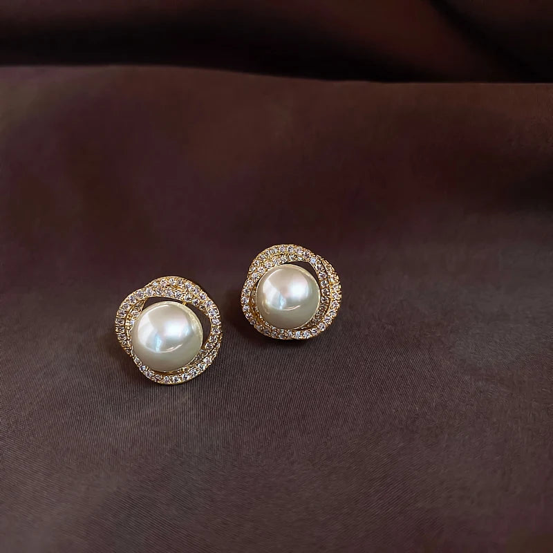 Pearl Crystal Earrings