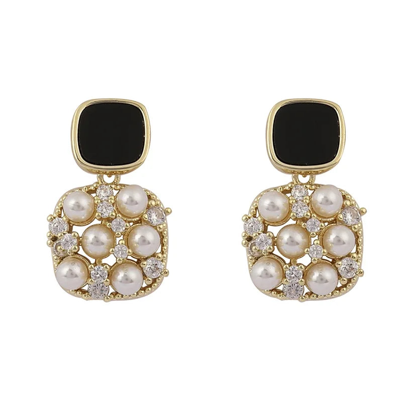 Delicate Cubic Pearl Earrings