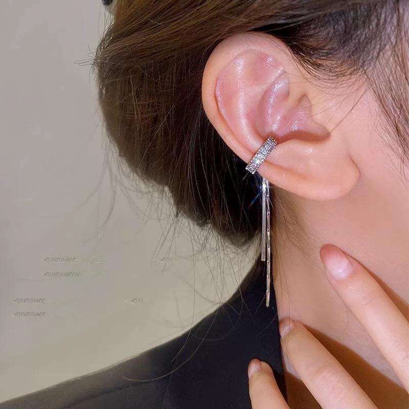 Silver Long Tassel Earrings