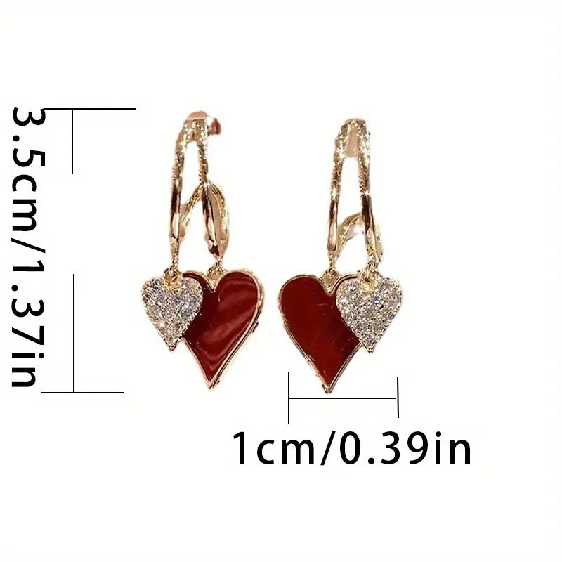 Heart Shaped Dangling Earrings