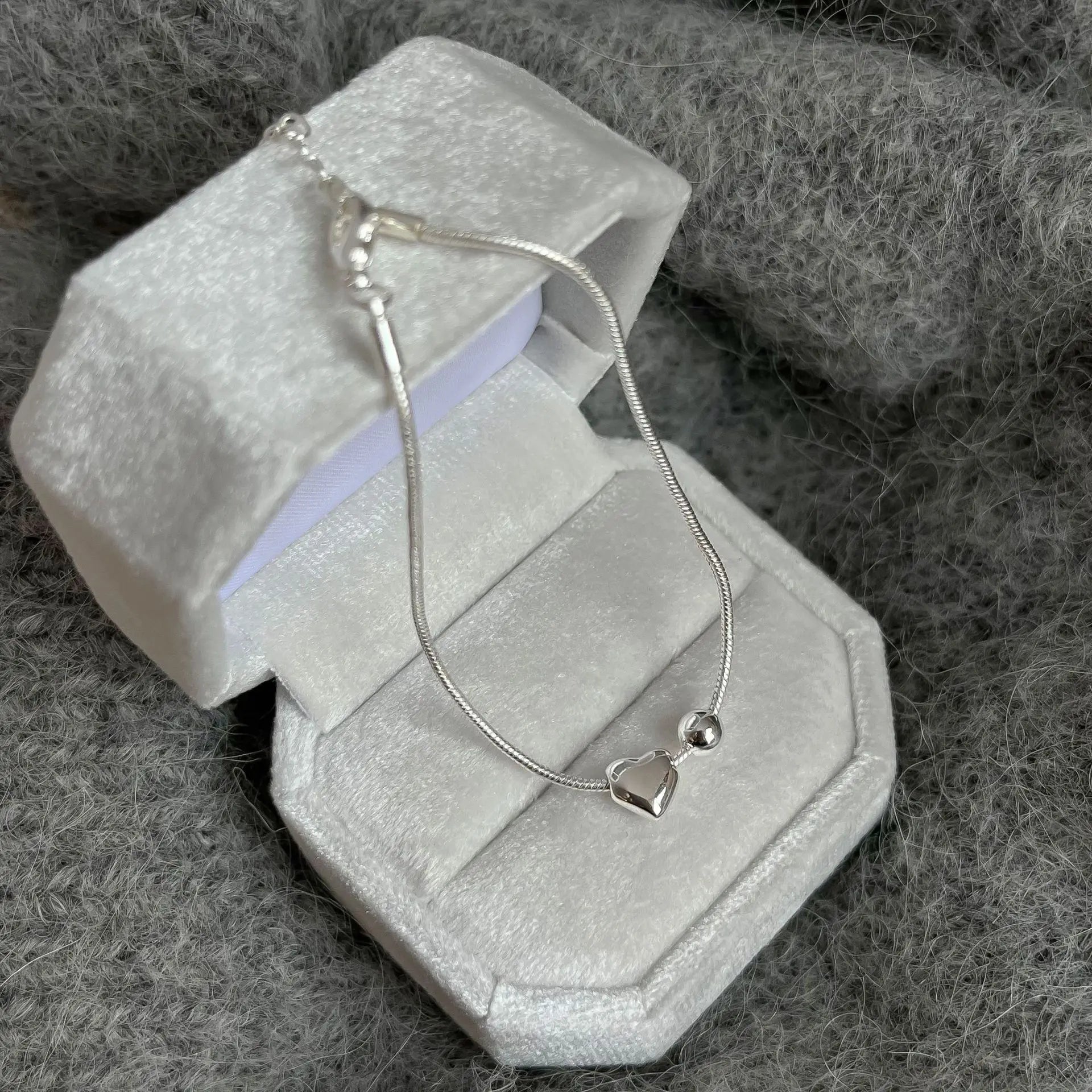 Silver Plated Heart-Shaped Bracelet