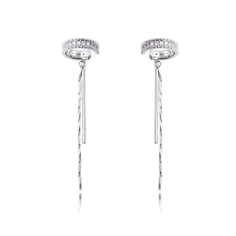 Silver Long Tassel Earrings