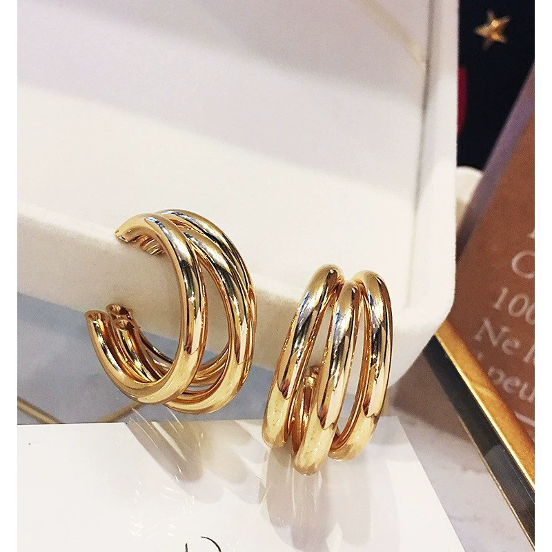Geometric Three-line Earrings