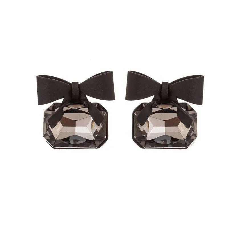 Bow Knot Black Earrings