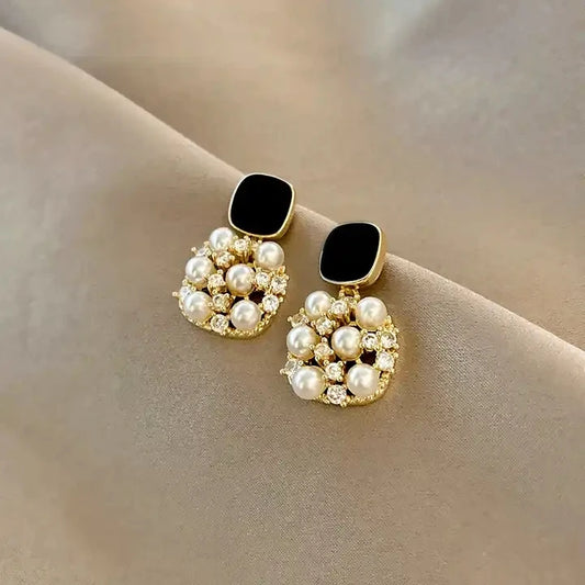 Delicate Cubic Pearl Earrings