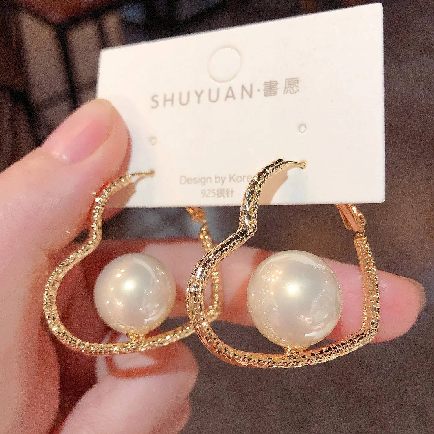 Heart Shape Pearl Earring