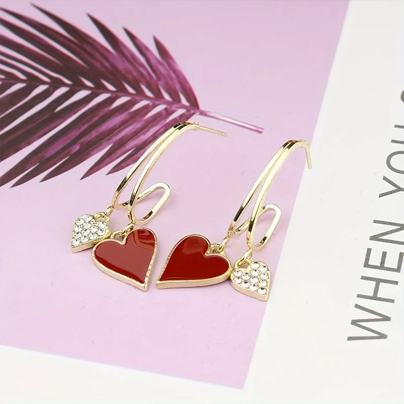 Heart Shaped Dangling Earrings