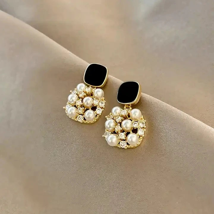 Delicate Cubic Pearl Earrings