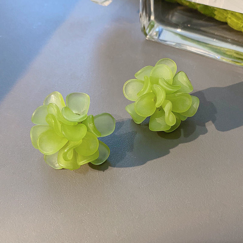 Green Floral Bridal Ear Stud