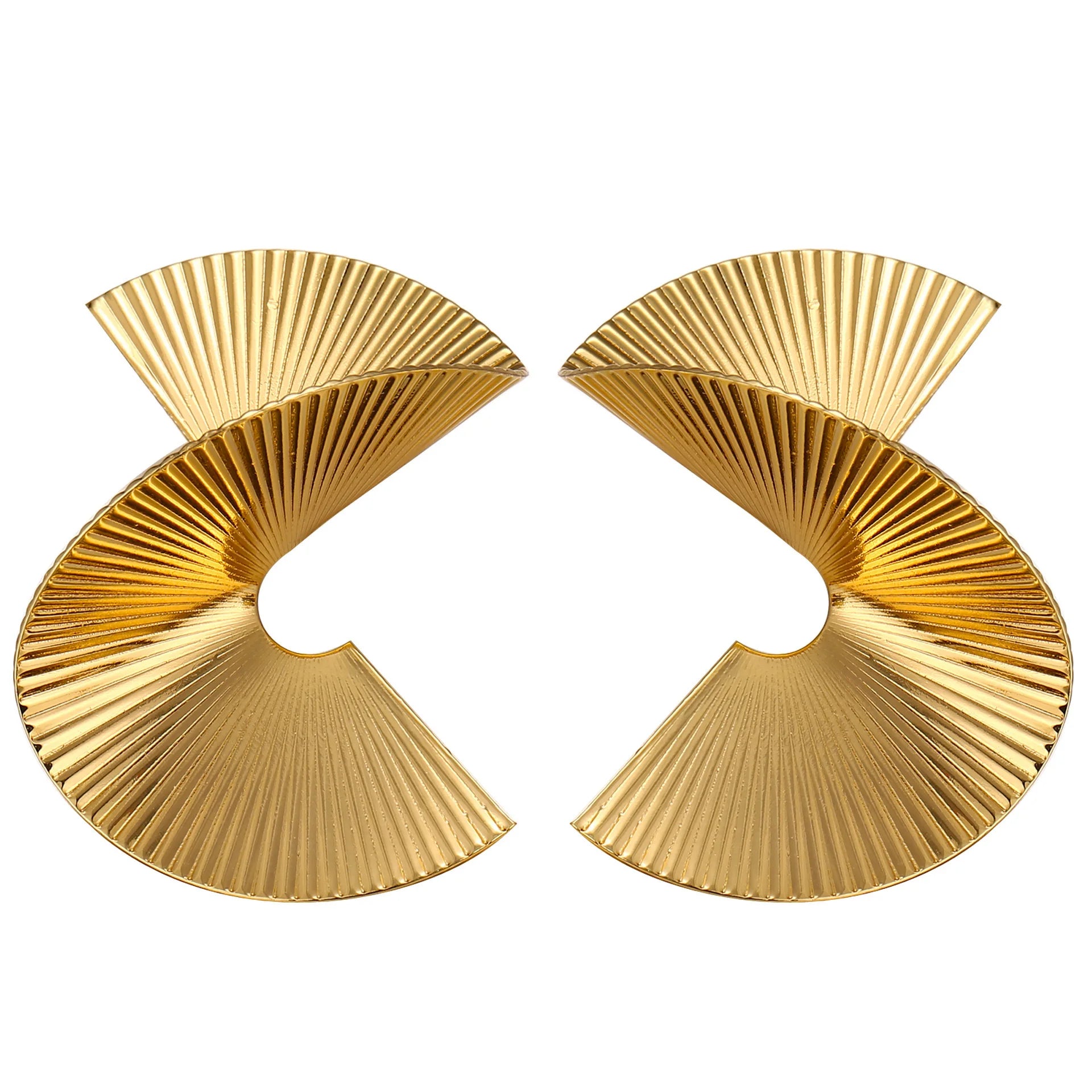 Retro Spiral Fan-Shaped Earrings