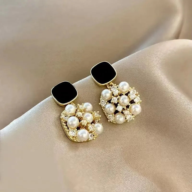 Delicate Cubic Pearl Earrings