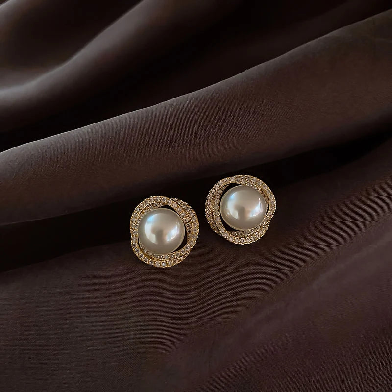 Pearl Crystal Earrings