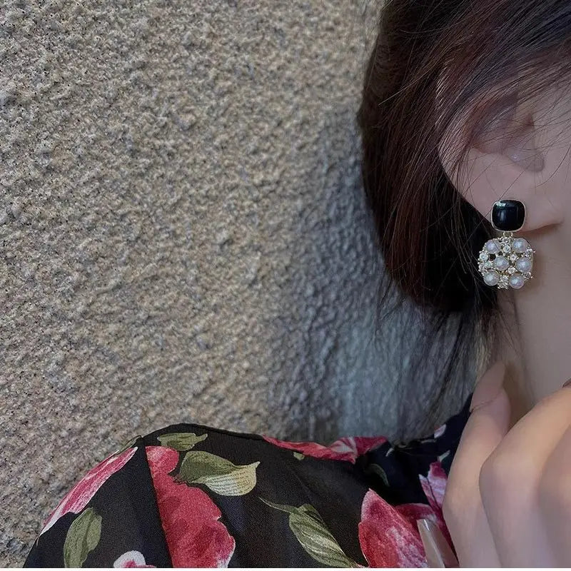 Delicate Cubic Pearl Earrings