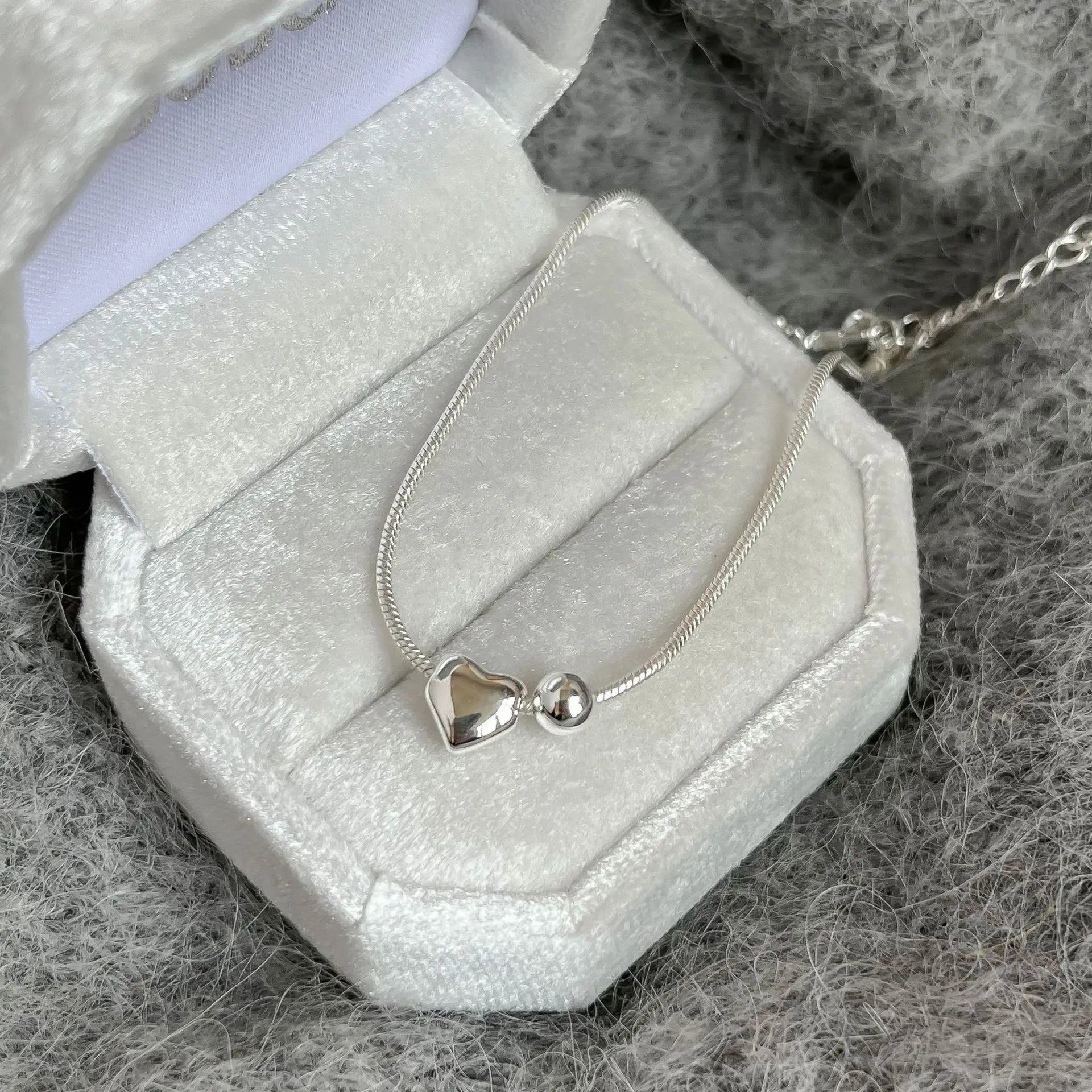 Silver Plated Heart-Shaped Bracelet