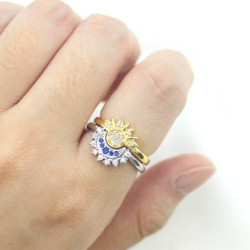 Sun and Moon Couple Ring
