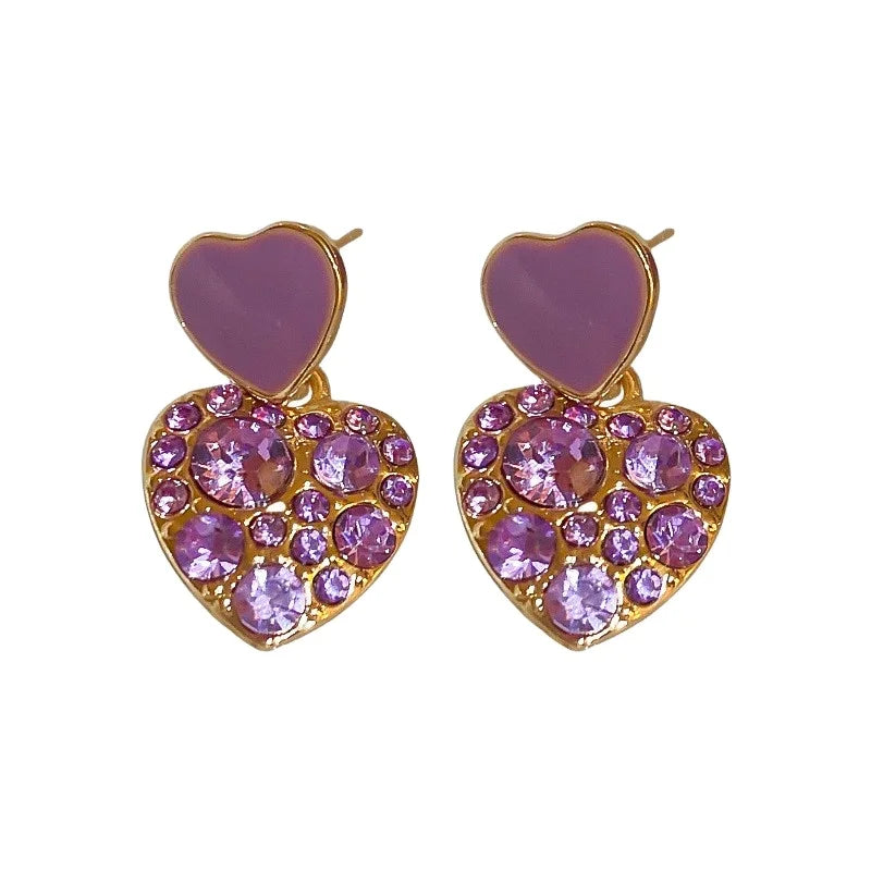 Sweet Purple Heart Earrings
