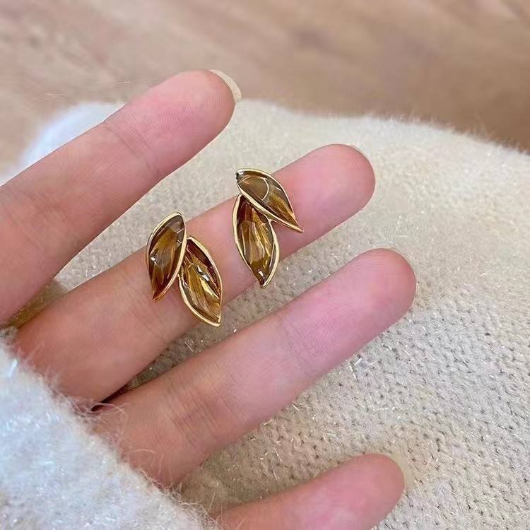 Brown Leaf Earrings