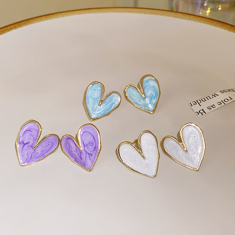French heart earrings