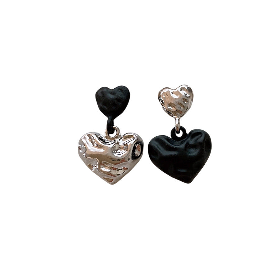 Black heart earrings