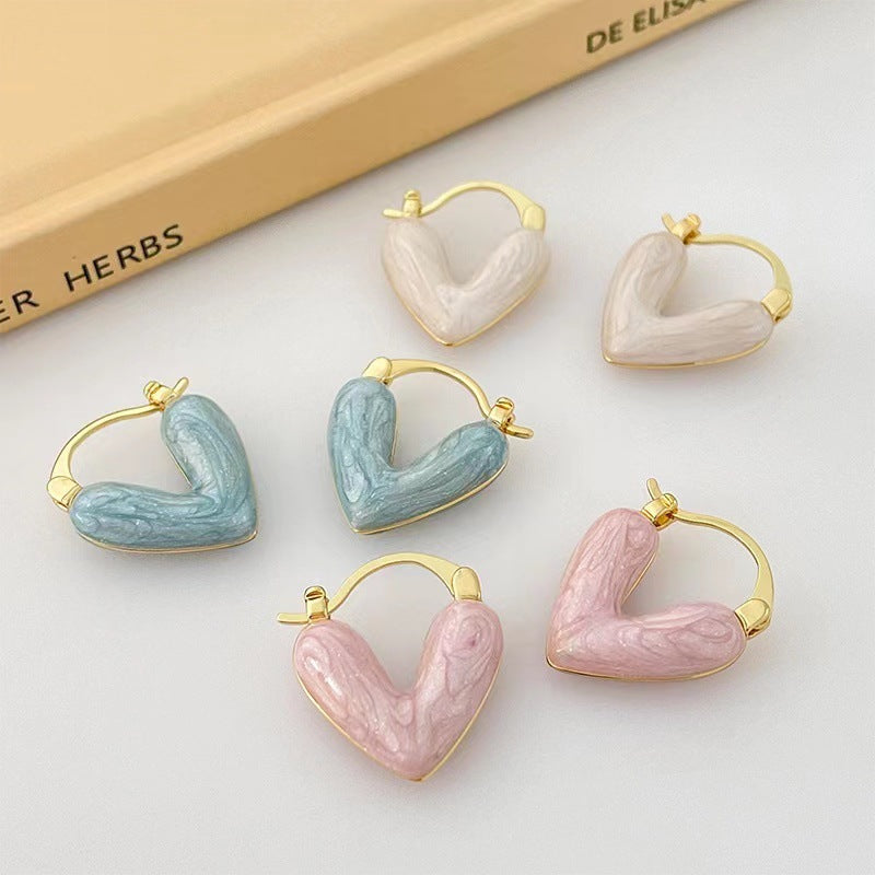 Love heart-shaped earrings