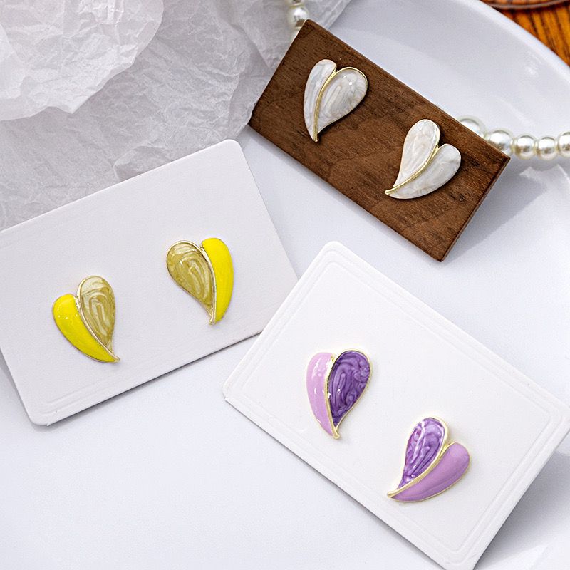 drop glaze heart earrings