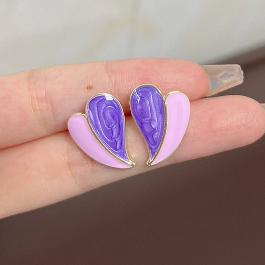 drop glaze heart earrings