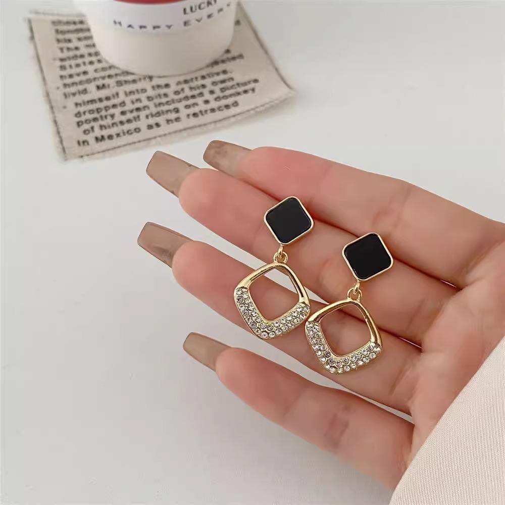 Geometric Diamond-Set Earrings