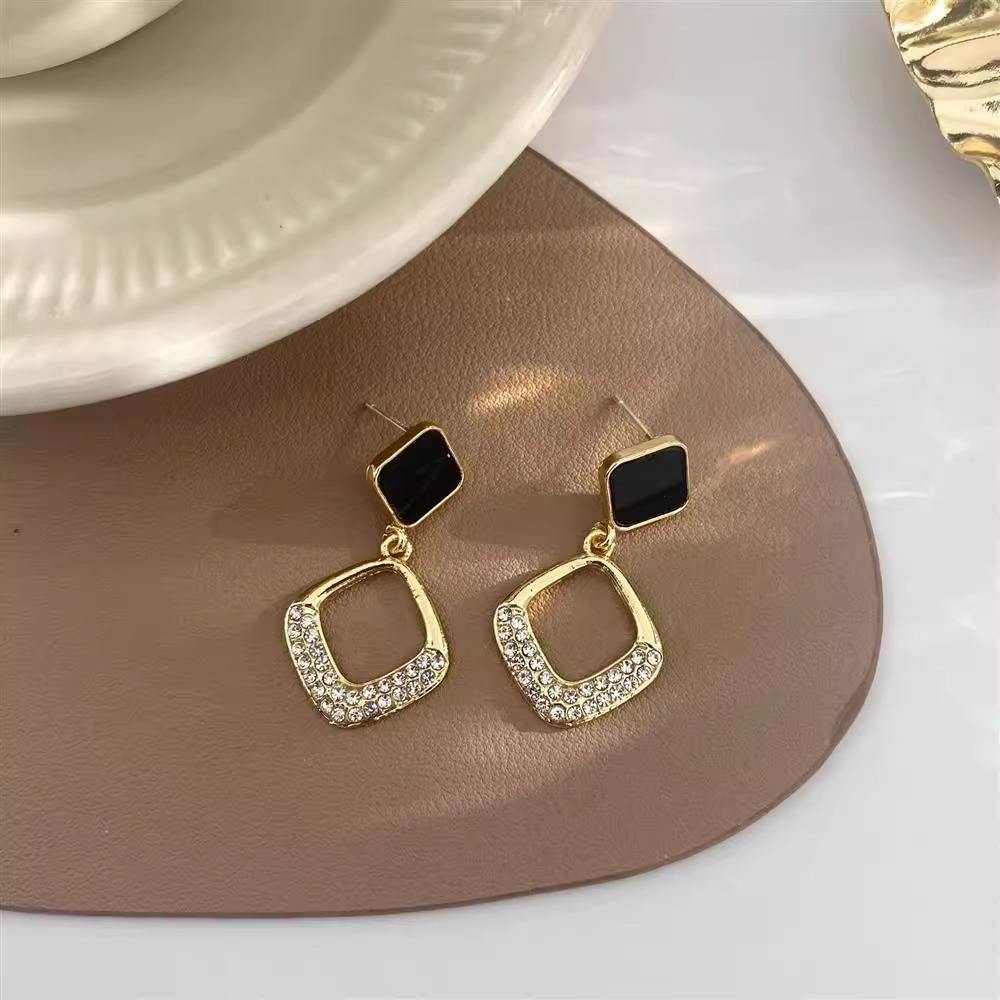 Geometric Diamond-Set Earrings