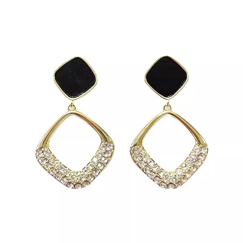 Geometric Diamond-Set Earrings