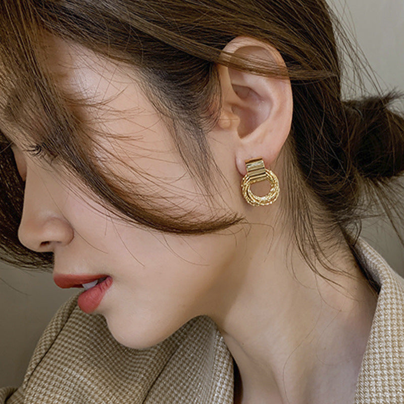 Geometric Round Hoop Earrings