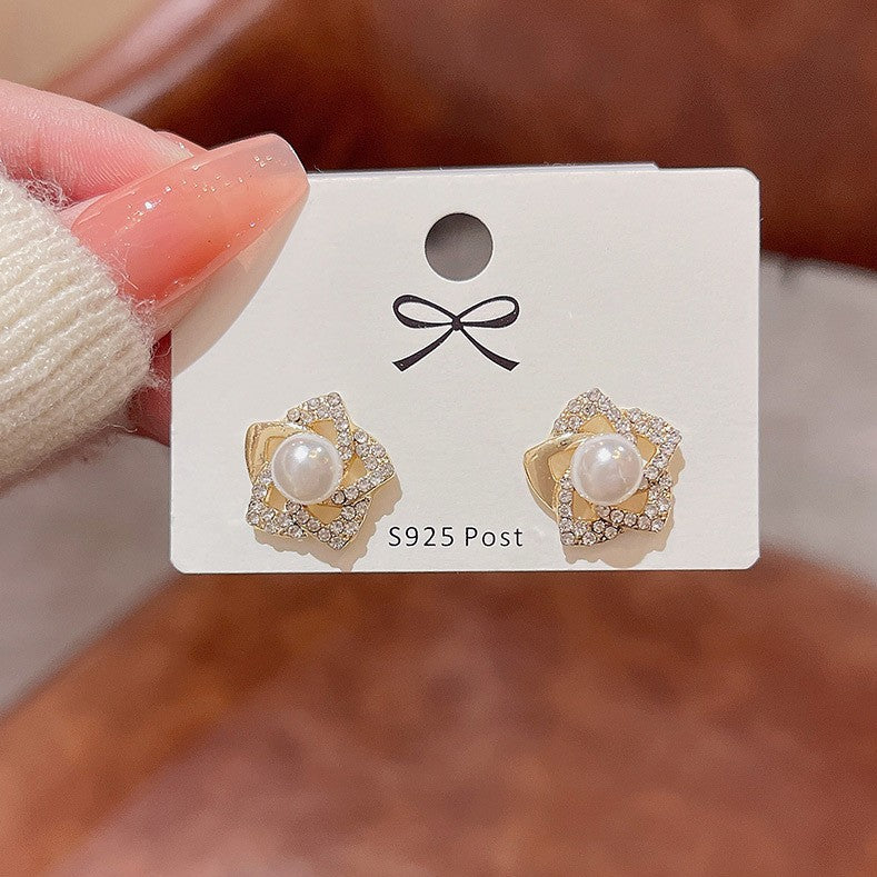 Flower Rhinestone Elegant Earrings