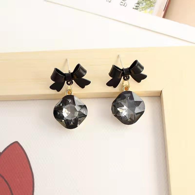 Black Bowknot Drop Earrings