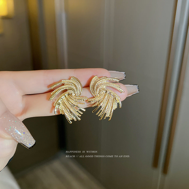 Irregular Spiral Fan Shaped Earrings