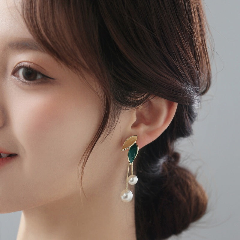 Leaf Tassel Earrings